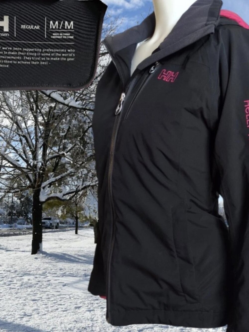 HELLY HANSEN Tech Performance Black Ski Jacket Women's Medium Recco Waterproof